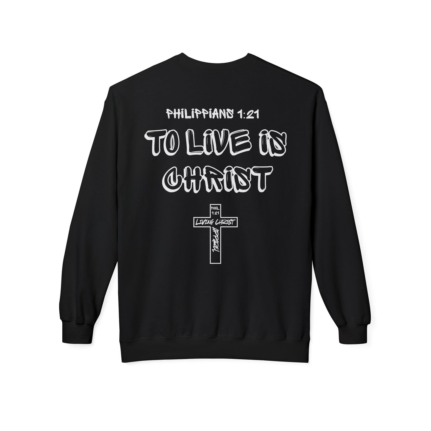 Living Christ Apparel Softstyle Fleece Crewneck Sweatshirt Cross Logo