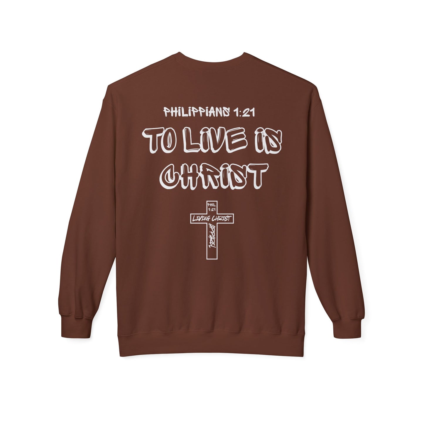 Living Christ Apparel Softstyle Fleece Crewneck Sweatshirt Cross Logo