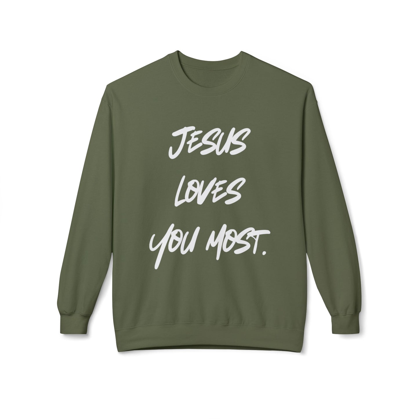 Jesus Loves You Most Living Christ Apparel Softstyle Fleece Crewneck Sweatshirt