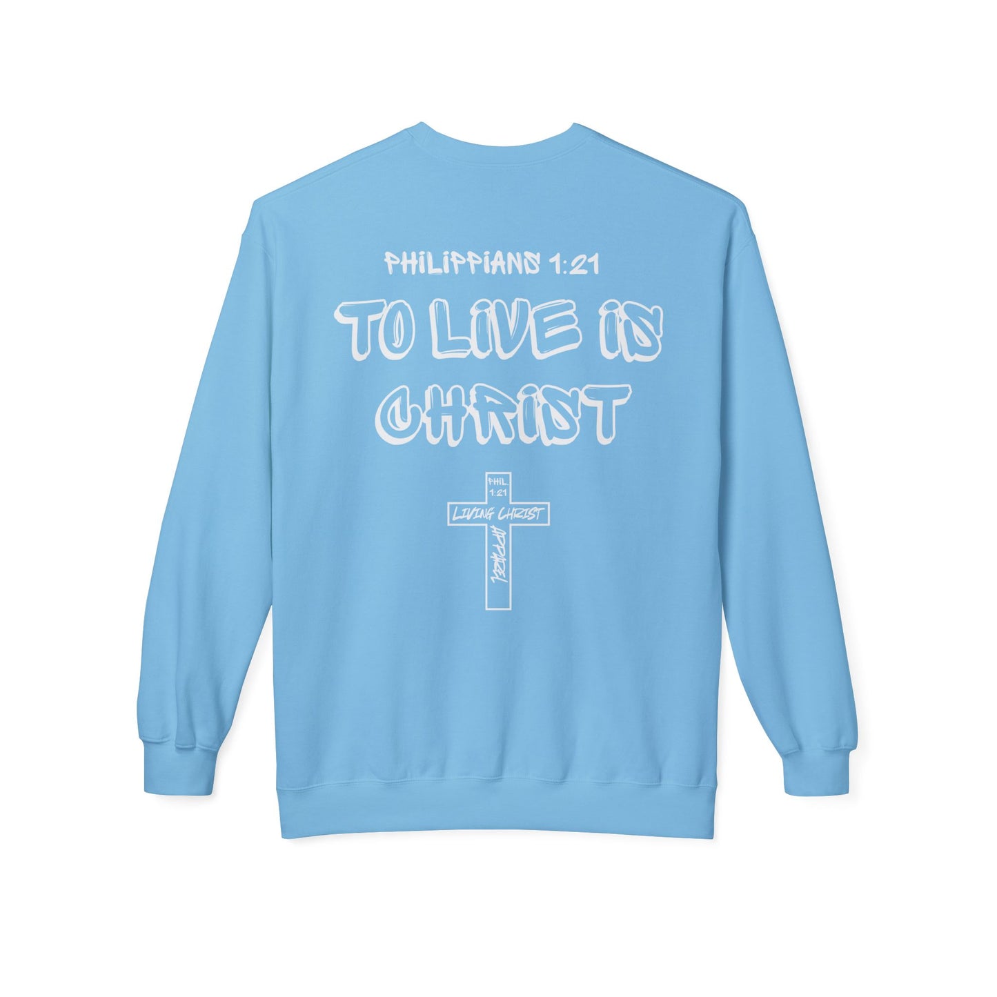 Living Christ Apparel Softstyle Fleece Crewneck Sweatshirt Cross Logo