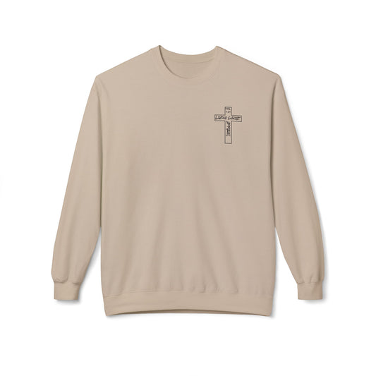 Living Christ Apparel Softstyle Fleece Crewneck Sweatshirt Cross Logo